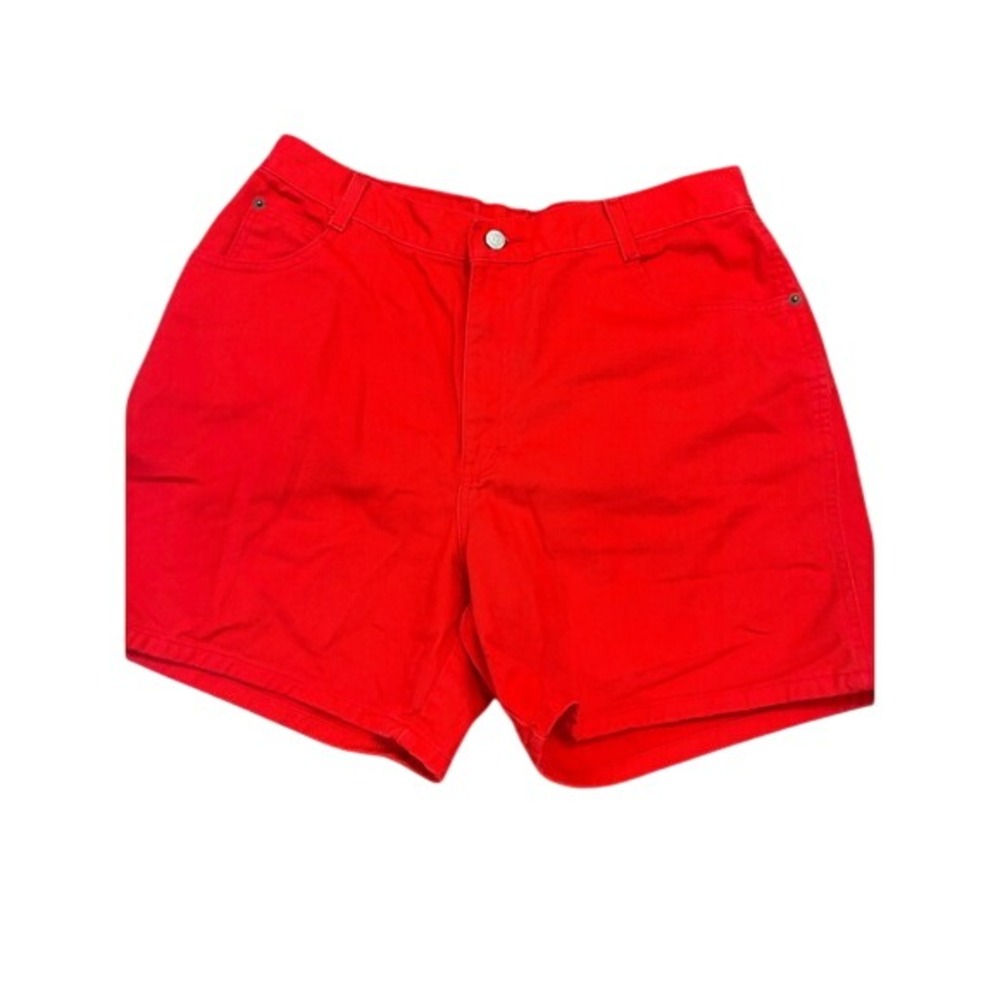Vintage Gitano High Waisted Red Denim Shorts Size 18 Cotton 90s Mom Shorts